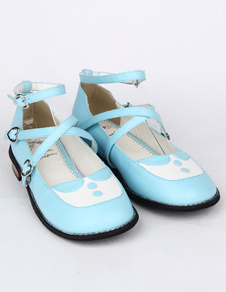 Chaussures lolita bleu clair exquises Heel-less