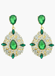 Boucle d'oreille lustre brillant strass colorés en 3 couleurs