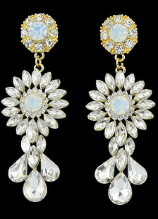 Boucle d'oreille strass brillant Dangle tournesol