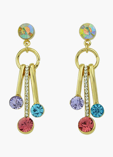 Boucle d'oreille goutte strass colorés