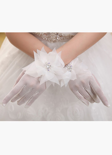 Gants Gants en tulle ivoire de mariage Longueur de poignet