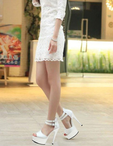 Sandales mode cuir perforées avec boucle à bout ouvert