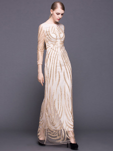 Kaki Sequins paillettes robe pour femmes