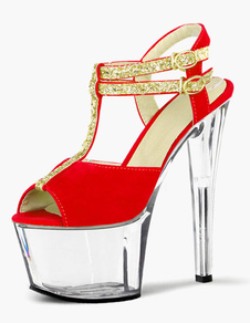 Sandales de mariée en micro daim cuir perforé à talons aigus