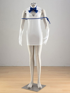 Toussaint Cosplay Costume blanc de dessin animé avec perruque