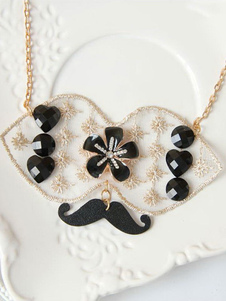 Collier Lolita synthétique noir or