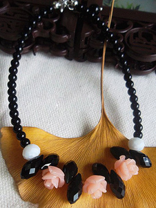 Strass noir fleurs Lolita cheville pour les femmes