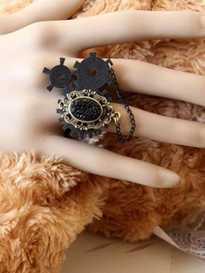 Anneau de punk Lolita synthétique noir