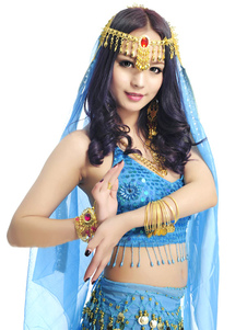 Accessoires de danse du ventre synthétique bleu profond pour les femmes