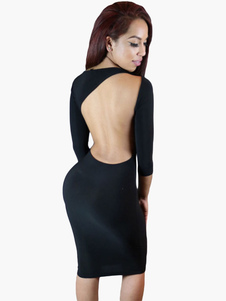 Robe de club à dos décolleté creusé encolure dégagée