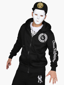 Sweat en coton noir imprimé lettres