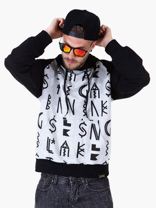 Sweat de qualité en coton gris imprimé lettres