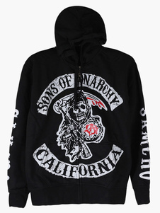 Sweat populaire en coton noir Crâne