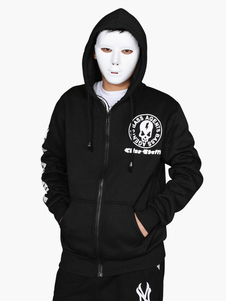 Sweat de qualité en coton noir Crâne