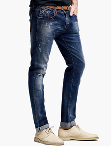 Jean bleu coupe droite en denim