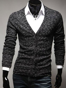 Cardigan mode homme casual unicolore moulant