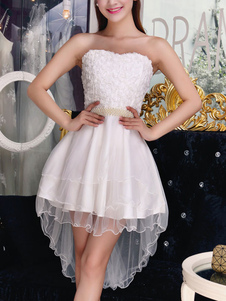 Robe skater en chiffon unicolore convenable col rond