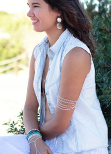 Chaîne de bras Argent en couches en alliage Bracelet pour les femmes