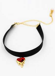 Collier en faux cuir style contemporaine avec chaîne fermoir homard