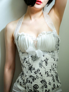Corset blanc Floral Lolita synthétique pour les femmes