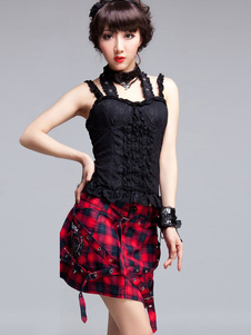 Cosplay Lolita corset sexy noir avec dentelle