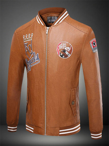 Veste homme imprimé lettres brodé col montant