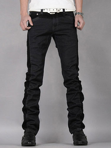 Jean Slim moir en coton bicolore