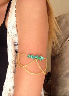 Chaîne de bras Bracelet à breloques en alliage Boho Gold pour femme