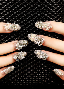 Pierres de strass transparents mariage ongles autocollants