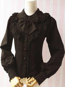 Chemisier lolita gothique en chiffon avec noeud