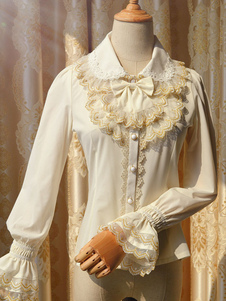 Chemisier lolita Joli synthétique avec noeud col bénitier