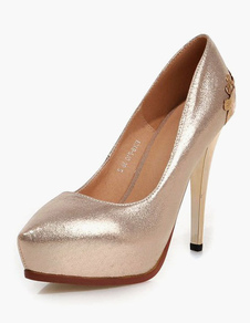 Attrayants escarpins à bout pointu et talons prismes talons couverts