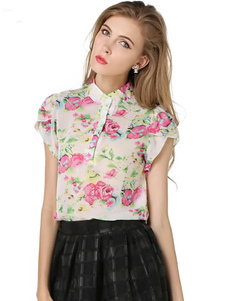 Blouse femme décontracté imprimé fleuri