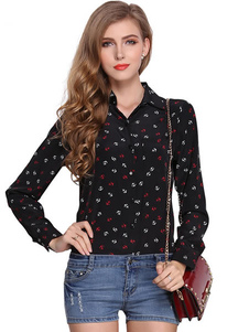 Blouse décontracté avec logo imprimé fleuri