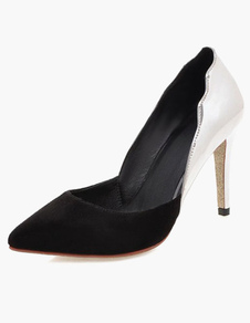 Escarpins à bout pointu et talons prismes talons couverts