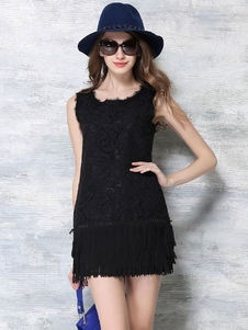 Mini robe en dentelle noir