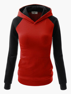Sweater de sport en brocart bicolore à capuche