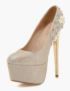 Chaussures de mariée à talons avec strass talons couverts