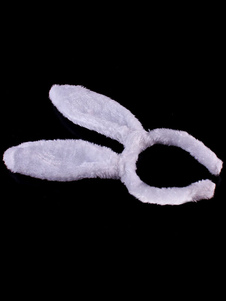 Lapin blanc oreille Hairband synthétique pour les femmes