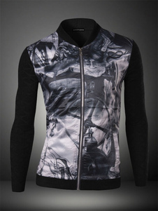 Encre noire Art Print coton veste pour hommes