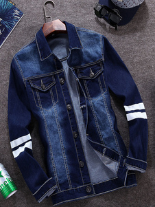 Blouson sublime en denim bleu imprimé lettres