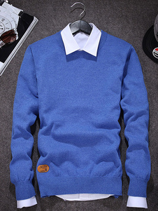 Pull homme en 100% coton col ras du cou