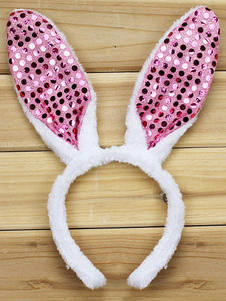 Rose paillettes lapin oreille Hairband pour femmes