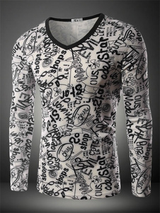 Noir imprimé Polyester Sweat-shirt pour hommes