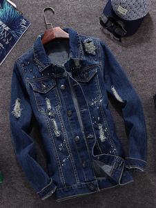 Blouson beau en denim bleu