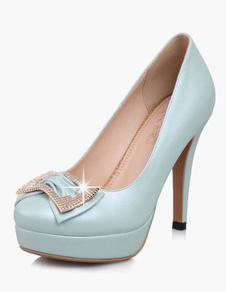 Chaussures de mariage à talons avec noeud talons couverts