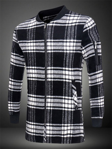 Plaid coton Blend manteau à capuchon pour hommes