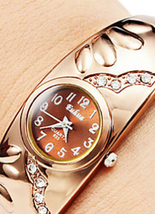 Montre femme or rose rond