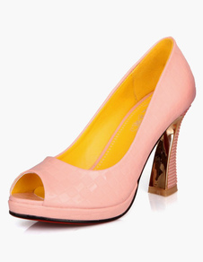 Chaussures soutenues à bout ouvert à talons aigus talons couverts