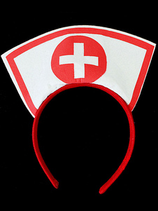 Hairband Cosplay rouge infirmière synthétique pour les femmes